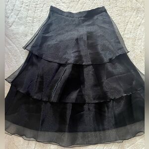 NWOT H&M Black Layered Organza A-Line Skirt